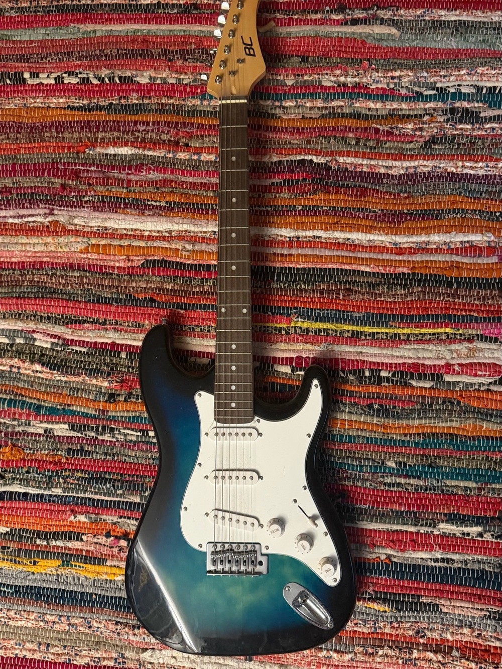 Blue black BC electric guitar